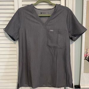 Figs Catarina One-Pocket Scrub Top, M, graphite